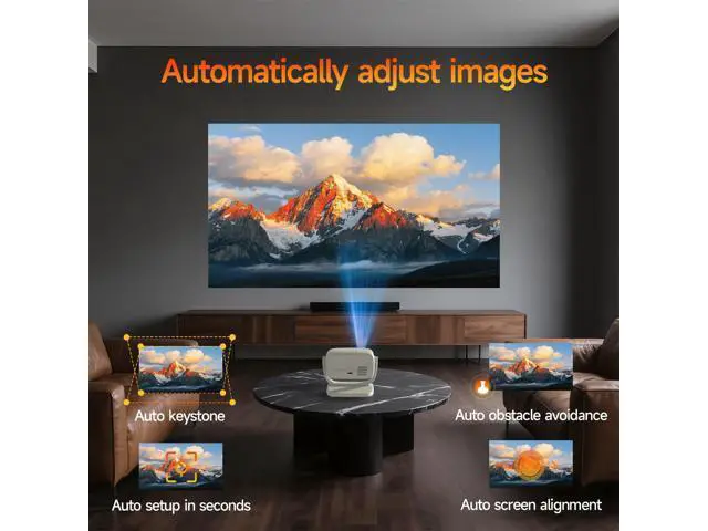 Alt view image 2 of 7 - Projector auto focus projector projector with wifi and bluetooth Portable projector projector with speaker mini projector HDMI USB Compatible with TV Stick Xbox Laptop for Indoor, Outdoor