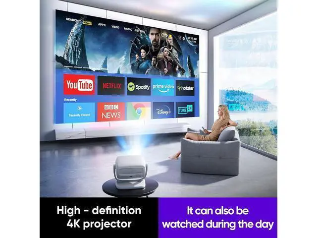 Alt view image 4 of 7 - Projector auto focus projector projector with wifi and bluetooth Portable projector projector with speaker mini projector HDMI USB Compatible with TV Stick Xbox Laptop for Indoor, Outdoor