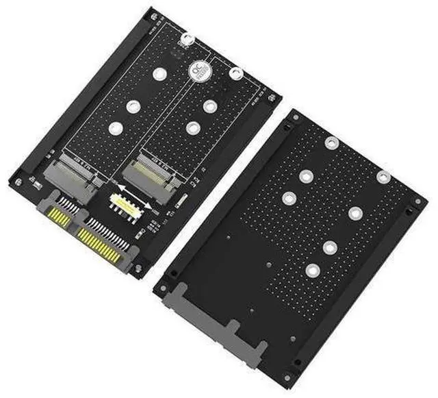 Main image of FOR M2 SATA SSD Adapter Dual B+M Key M.2 NGFF SSD to 2.5" SATA 3.0 6Gbps Converter Adapter Card with Metal Case Socket Enclosure