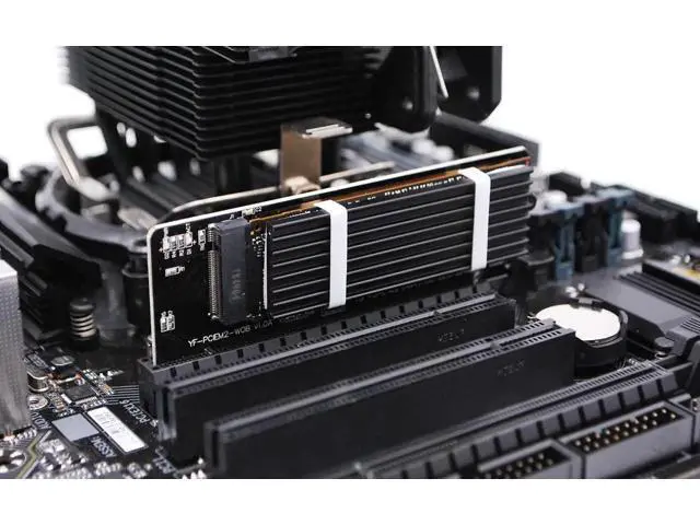 Alt view image 3 of 5 - NVME PCIe 4.0 Adapter, M.2 NVME SSD to PCI Express Adapter with Heat Sink, Only Support PCIe x16 Slot,Support M.2 SSD 2230 2242 2260 2280
