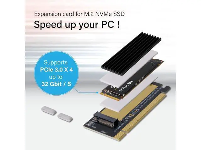 Alt view image 5 of 5 - NVME PCIe 4.0 Adapter, M.2 NVME SSD to PCI Express Adapter with Heat Sink, Only Support PCIe x16 Slot,Support M.2 SSD 2230 2242 2260 2280