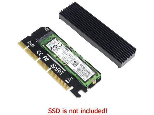 Alt view image 5 of 6 - NVME Adapter with Heat Sink, M.2 SSD Key M to PCI Express x4/x8/x16 Converter Expansion Card, Support 2230 2242 2260 2280, Compatible for Windows XP 7 8 10