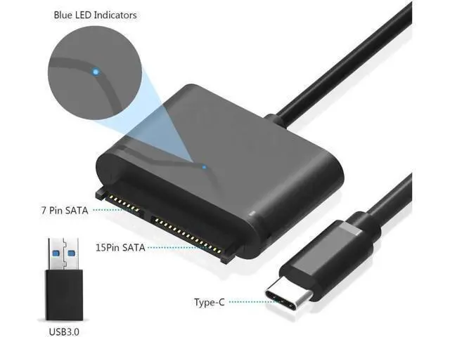 Alt view image 2 of 7 - SATA to USB 3.0&Type-C, SATA III Hard Drive Adapter Converter for 3.5/2.5 Inch HDD/SSD with 12V/2A Power Adapter , USB 3.0 Adapter, Type-C Cable (FXHU.00111FX01002)