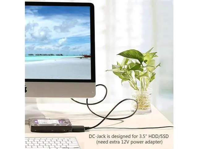 Alt view image 3 of 7 - SATA to USB 3.0&Type-C, SATA III Hard Drive Adapter Converter for 3.5/2.5 Inch HDD/SSD with 12V/2A Power Adapter , USB 3.0 Adapter, Type-C Cable (FXHU.00111FX01002)