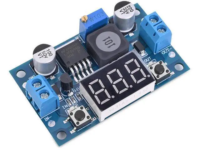 Main image of LM2596 Adjustable DC-DC Step-Down Buck Converter Module with LED Voltmeter Display, Voltage Regulator 4.0-40V Input to 1.25-37V Output Power Supply Module
