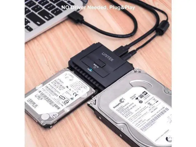 Alt view image 2 of 7 - Unitek USB 3.0 to IDE & SATA Converter External Hard Drive Adapter Kit for Universal 2.5/3.5 HDD/SSD Hard Drive Disk, One Touch Backup Function and Restore Software, Included 12V/2A Power Adapter