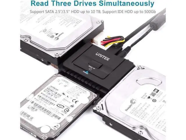 Alt view image 7 of 7 - Unitek USB 3.0 to IDE & SATA Converter External Hard Drive Adapter Kit for Universal 2.5/3.5 HDD/SSD Hard Drive Disk, One Touch Backup Function and Restore Software, Included 12V/2A Power Adapter