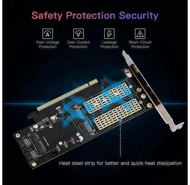 Alt view image 4 of 5 - 3 in 1 NGFF and MSATA SSD Adapter Card, M.2 NVME to PCIE/ M.2 SATA SSD to SATA III/ MSATA to SATA Converter Express Card