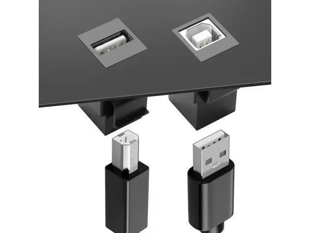 Alt view image 3 of 6 - USB B to USB A Panel Mount Adapter Keystone Insert Solderless Socket Connector USB2.0 Type B Female to Type A Female Keystone Coupler Wall Outlet Jack Adapter for PC Printer Scanner - 4PCS