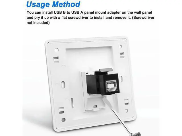 Alt view image 6 of 6 - USB B to USB A Panel Mount Adapter Keystone Insert Solderless Socket Connector USB2.0 Type B Female to Type A Female Keystone Coupler Wall Outlet Jack Adapter for PC Printer Scanner - 4PCS