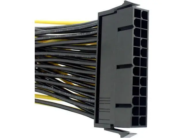 Alt view image 5 of 5 - 24P 20+4 Pin Dual PSU Power Supply Cable,18AWG ATX Motherboard Mainboard Adapter Connector Cable Mining Extension Cable - 20cm (2 Pcs)