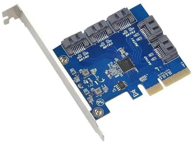 Main image of FOR PCI-E Riser Card PCIE 3.0-4X to 5 SATA Expansion Card PCIE to SATA Riser Card Adapter Card for PC