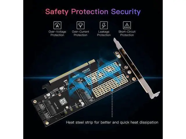Alt view image 3 of 3 - 3 In 1 NGFF And MSATA SSD Adapter Card, M.2 NVME To PCIE/ M.2 SATA SSD To SATA III/ MSATA To SATA Converter Express Card