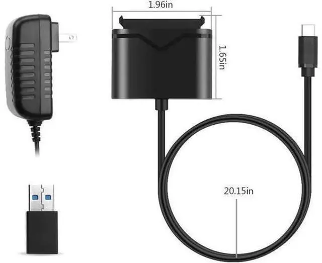 Alt view image 6 of 7 - SATA to USB 3.0&Type-C, SATA III Cable Hard Drive Adapter Converter for Universal 2.5/3.5 SATA HDD/SSD Hard Drive Disk and SATA Optical Drive, Include 12V/2A Power Adapter, USB 3.0 Adapter