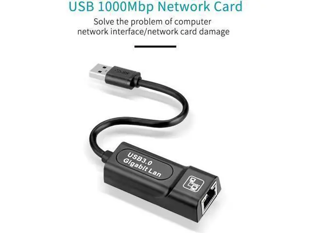 Alt view image 3 of 7 - USB to Ethernet Adapter USB 3.0 to 10/100/1000 Gigabit Ethernet LAN Network Adapter, Support Windows 10/8.1/8/7/Vista/XP for Desktop Laptop Apple MacBook Linux
