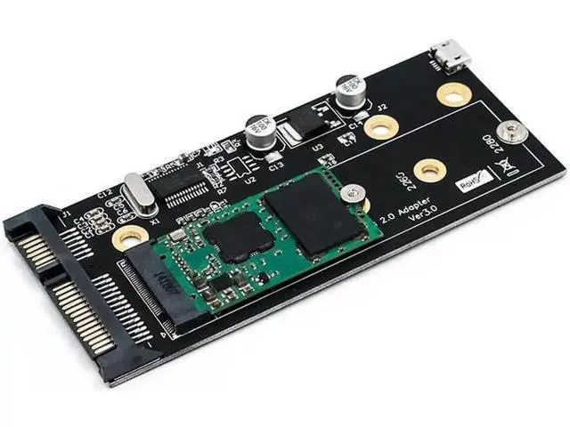 Alt view image 2 of 6 - M.2 to USB SATA Adapter SATA-Bus NGFF M.2 KEY B to SATA 2.5 with USB 2.0 and 3.5 HDD Bracket Adapter Raiser for 2230-2280 M2 SSD