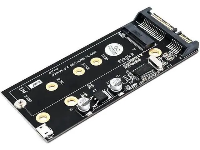 Alt view image 3 of 6 - M.2 to USB SATA Adapter SATA-Bus NGFF M.2 KEY B to SATA 2.5 with USB 2.0 and 3.5 HDD Bracket Adapter Raiser for 2230-2280 M2 SSD