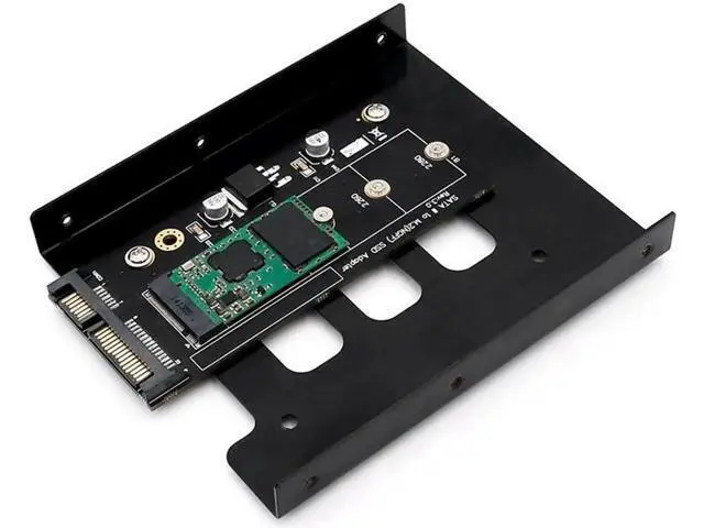 Alt view image 3 of 6 - M2 to SATA Adapter M.2 NGFF SATA SSD Raiser Expansion Card for 2230 2242 2260 2280mm M.2 Solid State Disk with 3.5" Bracket Tray