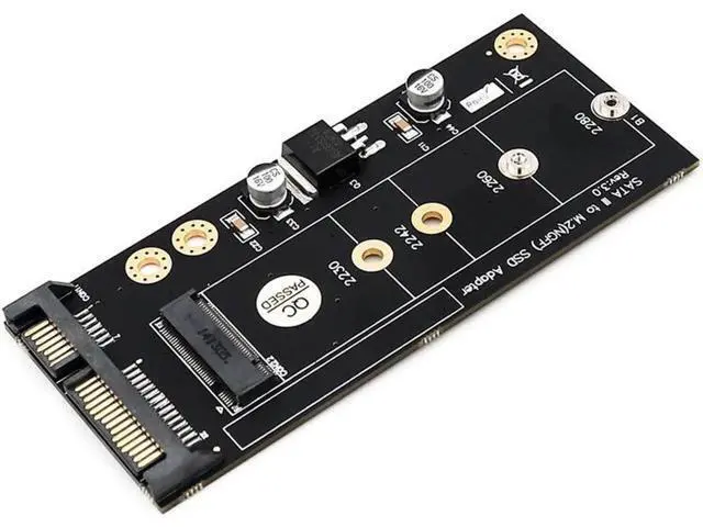 Alt view image 4 of 6 - M2 to SATA Adapter M.2 NGFF SATA SSD Raiser Expansion Card for 2230 2242 2260 2280mm M.2 Solid State Disk with 3.5" Bracket Tray