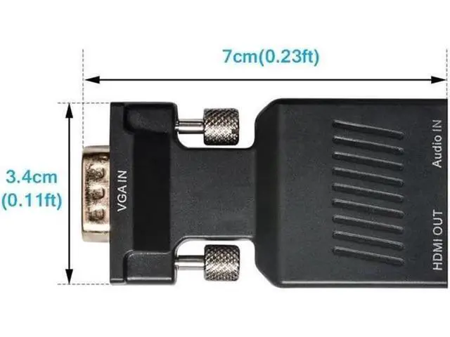 Alt view image 2 of 4 - VGA to HDMI Adapter with Audio 1080P VGA Male to HDMI Female Adapter Converter - Connect PC with VGA to TV/Monitor/Projector with HDMI Port