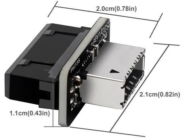 Alt view image 6 of 6 - USB 3.2 Gen 1 to USB 3.2 Gen 2 Header Adapter, USB 3.1 Type-E Key-A to USB 3.0 20 Pin Header Converter for Type C Motherboard (Vertical Type)