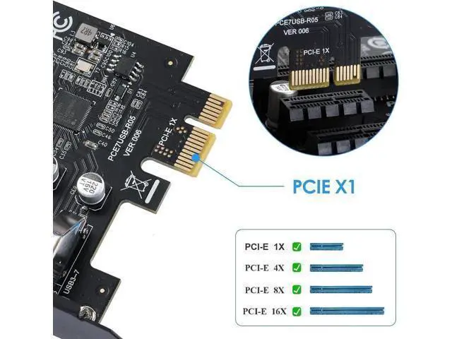 Alt view image 5 of 7 - PCIe to USB 3.0 7X USB-APorts Expansion Card,PCI Express Internal USB 3 Hub Converter for Desktop PCS Riser Card