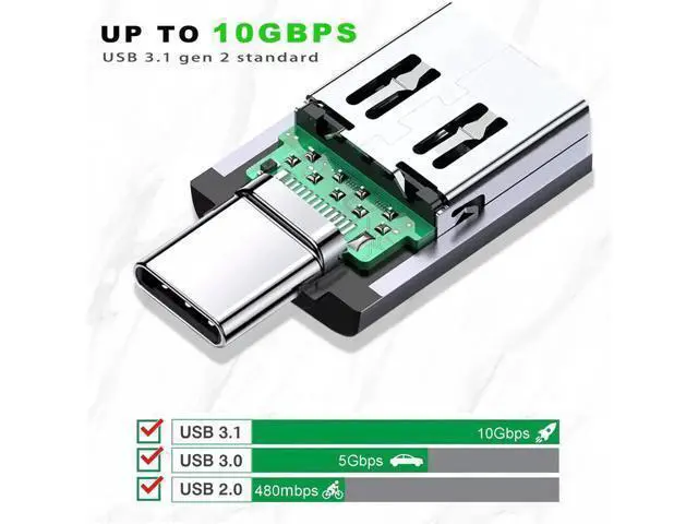 Alt view image 2 of 6 - USB C to USB Adapter 3.1 Gen 2, 10Gbps USB to USB C Adapter, USB-C Male to USB 3.0 A Female USB 3.2 Type C OTG Converter for MacBook pro Laptop PC iMac iPad air