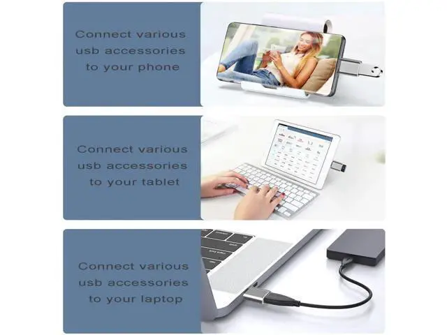 Alt view image 6 of 6 - USB C to USB Adapter 3.1 Gen 2, 10Gbps USB to USB C Adapter, USB-C Male to USB 3.0 A Female USB 3.2 Type C OTG Converter for MacBook pro Laptop PC iMac iPad air