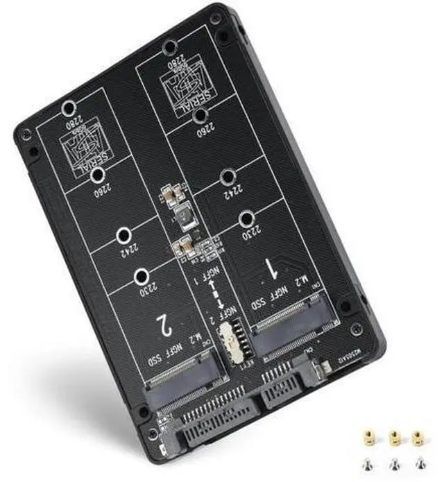 Main image of M.2 SATA NGFF to SATA Adapter (Not Support NVME/ M.2 PCIE) 6Gbps Dual NGFF MSATA B Key/ B&M Key SSD to 2.5" III Converter Adapter Max 4TB Support 2230 2242 2260 2280 SSDs