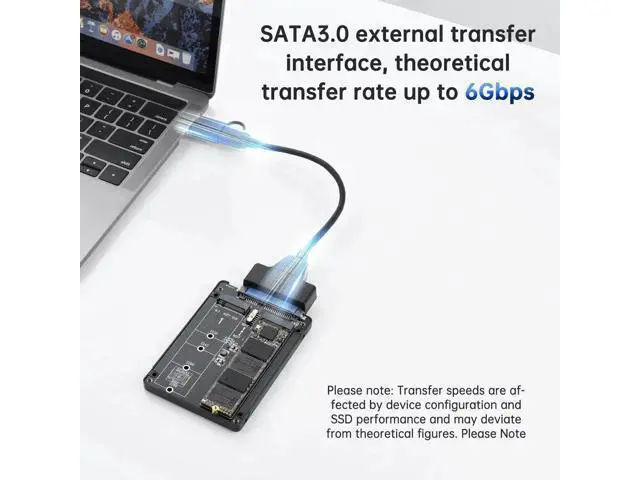 Alt view image 5 of 6 - M.2 SATA NGFF to SATA Adapter (Not Support NVME/ M.2 PCIE) 6Gbps Dual NGFF MSATA B Key/ B&M Key SSD to 2.5" III Converter Adapter Max 4TB Support 2230 2242 2260 2280 SSDs