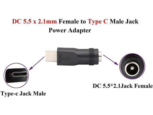 Alt view image 5 of 6 - Type C Power Adapter - 2Pack DC 5.5x2.1mm Female Connector for Type C USB Charging Device