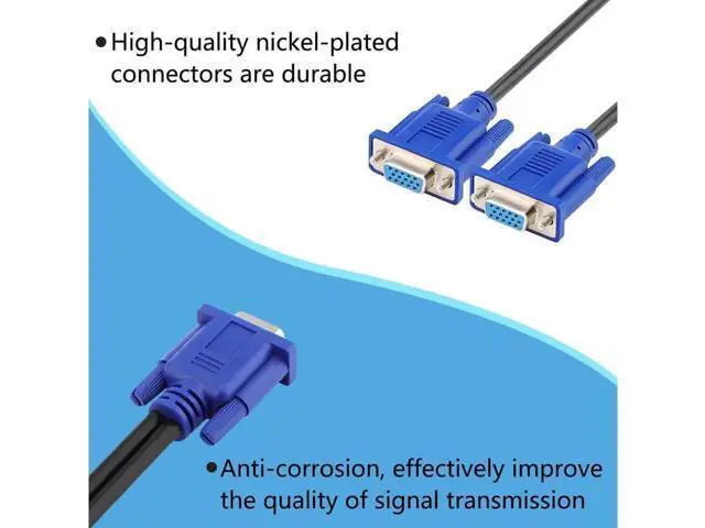 Alt view image 6 of 6 - VGA Monitor Y-Splitter Cable,VGA 1 Male to Dual 2 VGA Female Adapter Converter Video Cable for Screen Duplication - 1 Foot