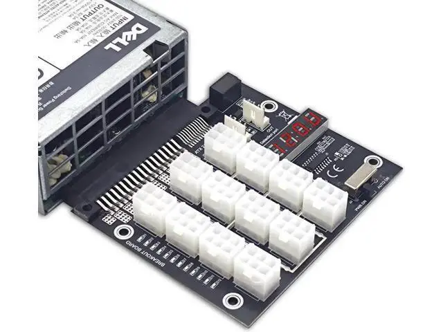 Alt view image 2 of 6 - Breakout Board for Dell PSU Server 750W 1100W 2000W Power Converter Board GPU Server Power Supply Board for Bitcoin Miner Mining