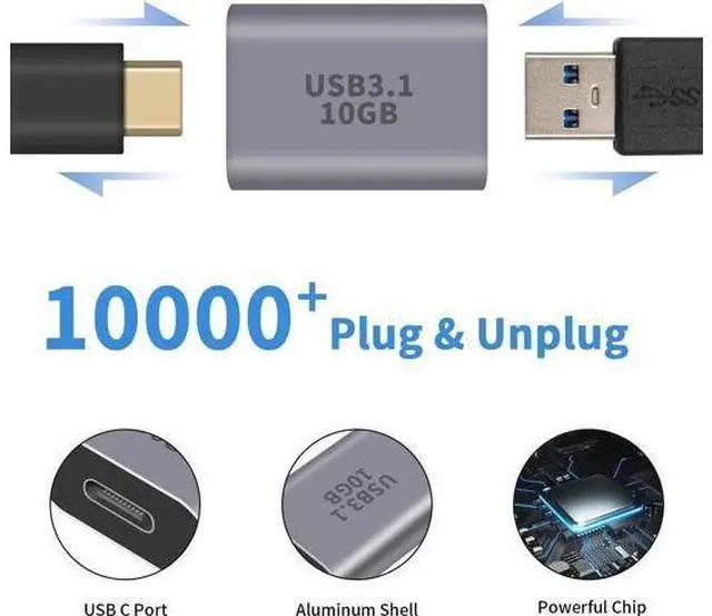 Alt view image 6 of 7 - USB C Female to USB Female Adapter 3.1 Gen2, 10Gbps Bi-Directional Type C to Type A Adapter OTG Adapter Support Data Sync and Charging for Laptop, PC, iPhone, MacBook Pro, Laptop