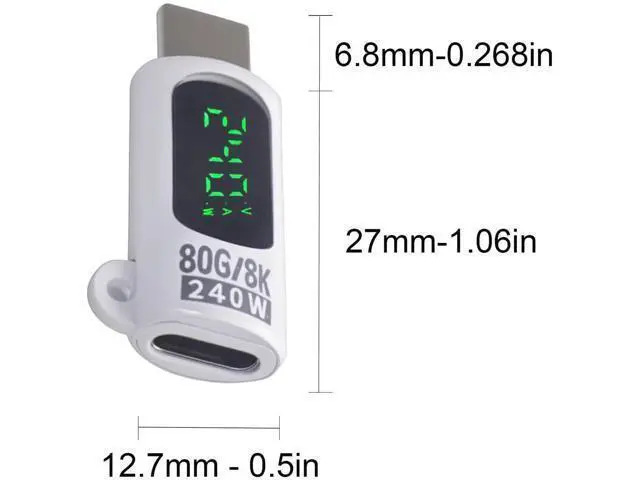 Alt view image 2 of 6 - 80Gbps USB C Extension Adapter, 240W USB C Male to Female Adapter with Digital Display Type C Extender 8K@60Hz Thunderbolt 5 Connector for iPhone, MacBook, Headphone, OTG, Gamer, 2 Style