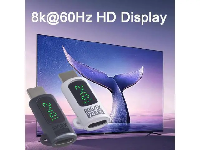 Alt view image 3 of 6 - 80Gbps USB C Extension Adapter, 240W USB C Male to Female Adapter with Digital Display Type C Extender 8K@60Hz Thunderbolt 5 Connector for iPhone, MacBook, Headphone, OTG, Gamer, 2 Style