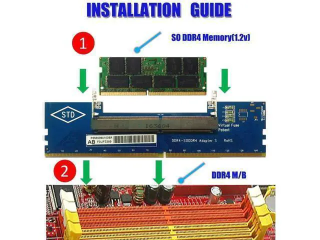 Alt view image 3 of 7 - Laptop DDR4 RAM to Desktop Adapter Card SO DIMM to DDR4 Converter