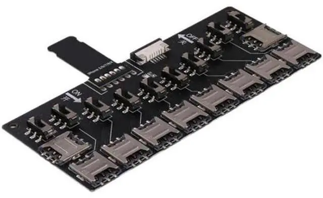 Main image of 10-Slot SIM Card Adapter Multi-SIM Card Reader Mini SIM Nano with Independent Control Switch for iPhone5/6/7/8/X
