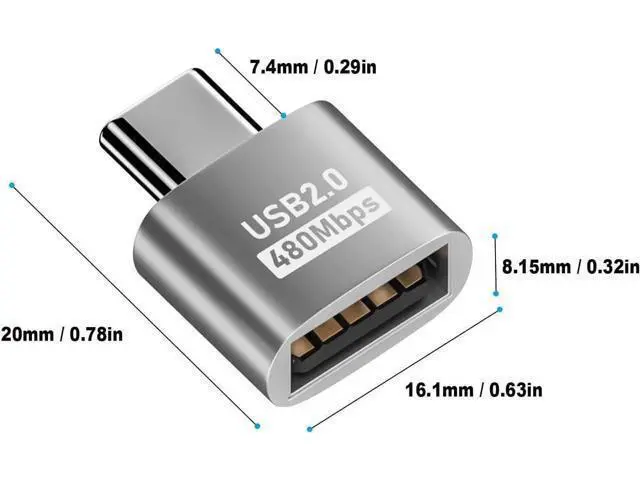 Alt view image 4 of 7 - USB C to USB Adapter 10Gbps, Type C Male to A Female Extension Adapater Support Data Transfer and Charging for Phone, Laptop, USB Keyboard 4 Pack (Silver)