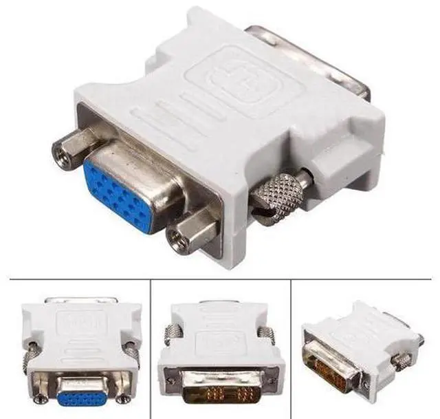 Main image of 1pc DVI-D To VGA Adapter DVI-D 18+1Pin Dual Link Male to VGA 15 Pin Female Plug Adapter For PC Laptop