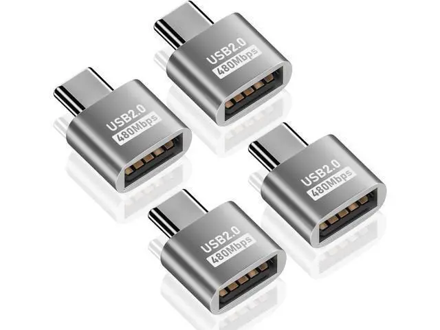 Alt view image 7 of 7 - USB C to USB Adapter 10Gbps, Type C Male to A Female Extension Adapater Support Data Transfer and Charging for Phone, Laptop, USB Keyboard 4 Pack (Silver)