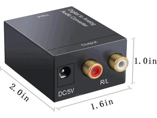 Alt view image 2 of 5 - Digital to Analog Audio Converter DAC and Optical SPDIF Toslink Coaxial to Analog Stereo L/R Converter, Audio Analog Converter with Optical Cable/Power Adapter for PS3 PS4 PS5 Xbox Roku