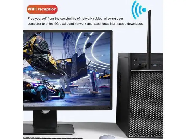 Alt view image 7 of 7 - USB WiFi Wireless Adapter for PC 650Mbps, USB WiFi Dongle 802.11 ac Network Adapter with Dual Band 2.4GHz/200Mbps 5GHz/433Mbps 5dBi High Gain Antenna for Desktop Laptop Windows Vista/XP/Win7/8/10/11