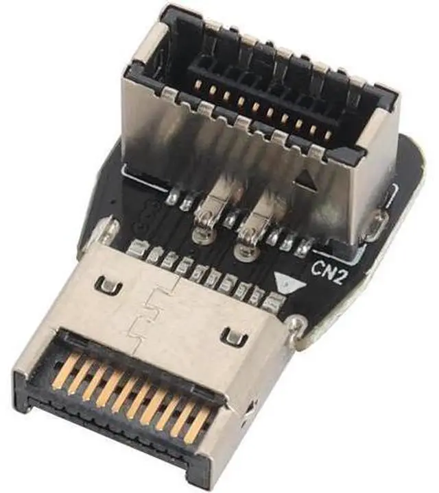 Main image of 1Pack 90 Degree USB 3.2 Front Panel Internal Connector Down-Right Angle Type-E USB 3.1 Female to Male Front Panel Socket Adapter for Type-E Motherboard Extension Data Adapter(Type-E/Down)