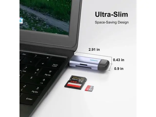 Alt view image 4 of 7 - USB 3.0 SD Card Reader, 5Gbps 2-in-1 Type-C & USB-A Dual Slot Memory Card Reader for SD/Micro SD/SDHC/SDXC/MMC/UHS-I, Compatible with iPhone 16/15, MacBook, iPad, Android, PC, Laptop, Camera