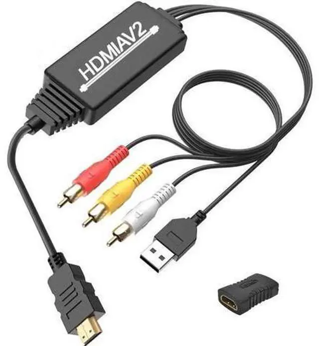 Main image of HDMI to RCA Converter, HDMI to Composite Video Audio Converter Adapter, HDMI to AV, Supports PAL/NTSC for PS4, Xbox, Switch, TV Stick, Roku, Fire Stick, Blu-Ray, DVD Player