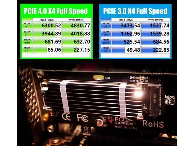 Alt view image 2 of 7 - PA09-HS M.2 NVMe to PCIe 4.0 X4 Adapter with M.2 Heatsink for M.2 NVMe SSD