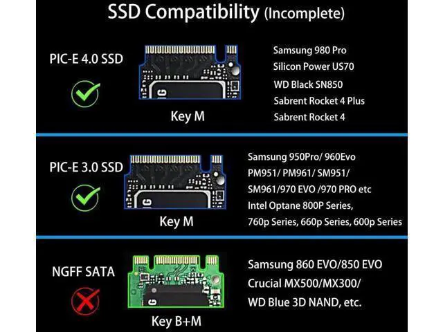 Alt view image 4 of 7 - PA09-HS M.2 NVMe to PCIe 4.0 X4 Adapter with M.2 Heatsink for M.2 NVMe SSD