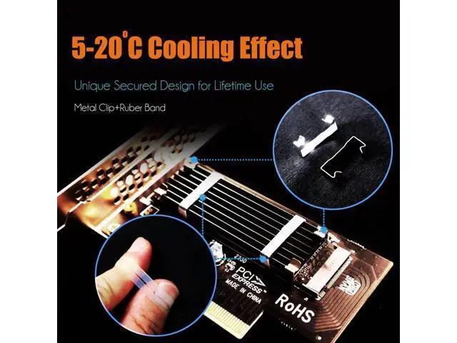 Alt view image 6 of 7 - PA09-HS M.2 NVMe to PCIe 4.0 X4 Adapter with M.2 Heatsink for M.2 NVMe SSD