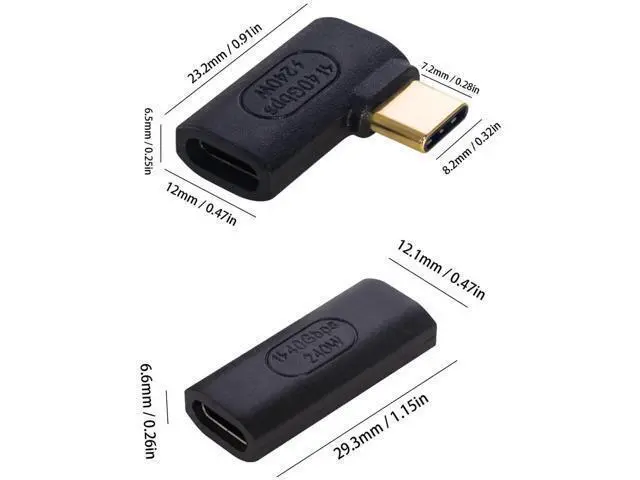 Alt view image 3 of 4 - 90 Degree USB C Adapter, USB C Female to Female Adapter 240W PD, 40Gbps,8K@60Hz Support Thunderbolt 4 Cable for Steam Deck, Laptop, MacBook, iPhone 4 Pack